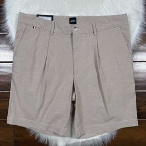 Hugo Boss‎ Men's Size US 34 R / UK 50 Tan Kane Regular Fit Pleated Chino Shorts